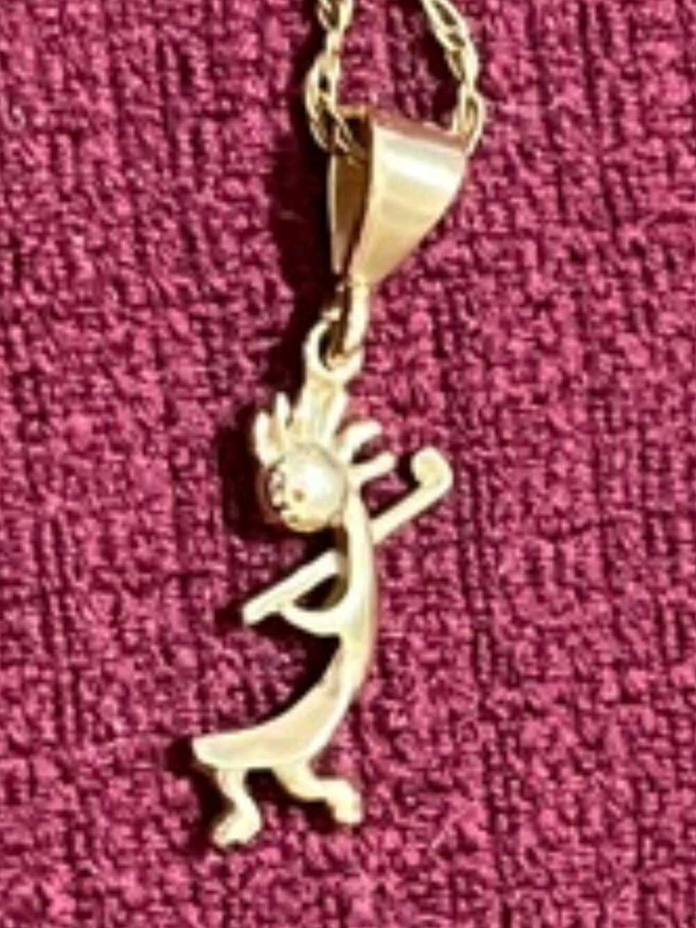 14K Gold "Golfing Kokopelli" Necklace